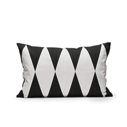 Decoration Cushion 60 x 40 cm - Harlequin - Black/White