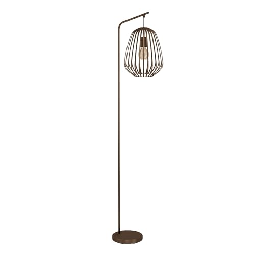 Eglo Espinal Floor lamp, Living Room lamp with Wire lampshade - bronze metal light, 139.5 cm tall