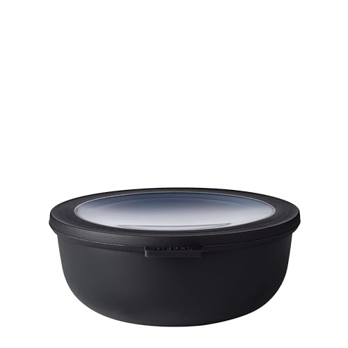 Mepal ??? Multi Bowl Cirqula Rectangular ??? Food Storage Container with Lid - Suitable as Airtight Storage Box for the Fridge & Freezer, Microwave Container & Servable Dish ??? 1250 ml ??? Nordic black