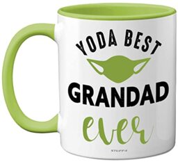 Stuff4 Yoda Best Mug, Grandad from Grandchildren - Grandad Fathers Day Mug Gifts, Birthday, Christmas Dinosaur Gifts, 11oz Ceramic Dishwasher Safe Coffe Cup
