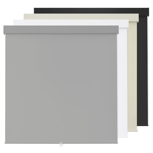 "100% Blackout Roller Shades Cordless Blinds for Indoor Windows,Free-Stop Window Shades Pull Down,Thermal Insulated Fabric UV Protection,Blackout Window Guard Blinds for Home,Office,Grey,32"" W x 72"" H"