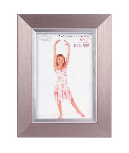 Inov8 British Made Traditional Picture/Photo Frame, Pewter Silver Inset, 6x4-inch, Pewter Silver Inset
