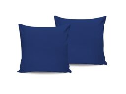 Luxurious Satin Pillowcase Set (2 Pieces), Dark Blue, 80 x 80 cm, 100% Cotton Satin, 210 Thread Count, Envelope Closure, Machine Washable at 30°C