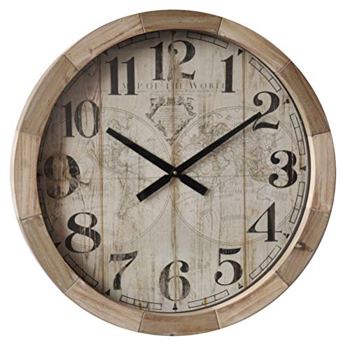 Home Decoration Clock World Map, Multicoloured, Unique