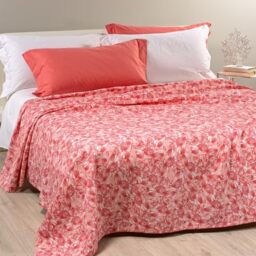 Caleffi 1006806 1006806 Flowers Joy Bedspread for Single Bed 50% Cotton 50% Polyester, 220 x 260 cm, Fuchsia