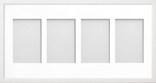 Frame Company Drayton Multi Aperture Photo Frame, White, 20x10 for 6x4 inch (x4)