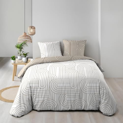 Douceur d'Intérieur, Reversible 3-Piece Bedding Set (240 x 220 cm) Modul, 100% Cotton