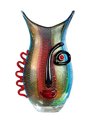 GILDE GLAS art Vase - Glass Vase - Statue - Decorative Living Room - Modern - Height 32 cm