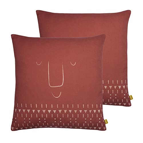 furn. Pacha Feather Filled Cushions Twin Pack, Terracotta, 43 x 43cm