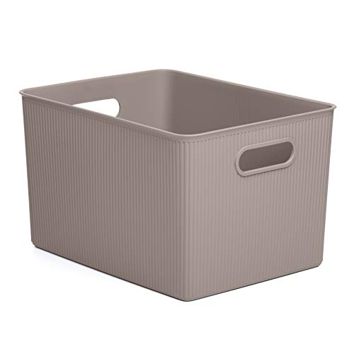 TATAY Storage Basket Baobab BPA-Free Compact Versatile Design - Storage Basket Household - Capacity 22 L - Dimensions 29.4x38.5x23 cm - BPA-Free Material - Integrated Carry Handles, Taupe