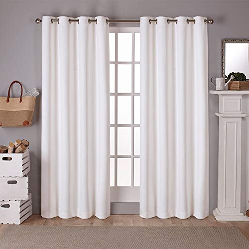 Exclusive Home Curtains Sateen Woven Blackout Grommet Top Panel Pair, Vanilla, 52x96, 2 Piece