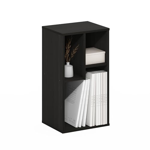 Furinno DALY Book Shelf, 3-Cube Bookshelf, Cube Storage Organizer Bookcase with Irregular Compartments, 9.4 x 11.7 x 21.3, for Living Room, Bedroom, Home Office, Espresso