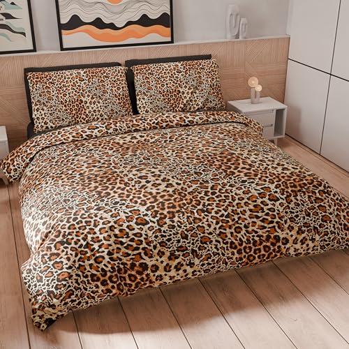 PETTI Artigiani Italiani - Maxi Double Duvet Cover Set 260 x 240 cm (2 Pillowcases 63 x 63 cm Included), Microfibre Duvet Cover Set with Digital Animal Print 04 - Made in Italy