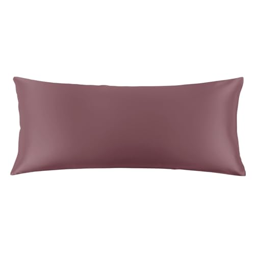 THXSILK Mulberry Silk Pillowcase for Hair and Skin with Hidden Zipper, Both Side 22 Momme Silk, Natural Mulberry Silk Body Pillowcase Pillow Cover (20inch x 54inch, Body Size, Purple, 1pc)