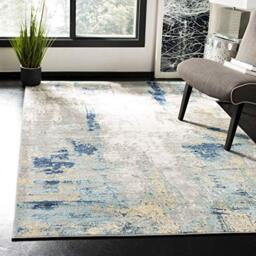 Safavieh Abstract Rug for Living Room, Dining Room, Bedroom - Jasper Collection, Short Pile, in Grey and Gold, 90 x 150 cm