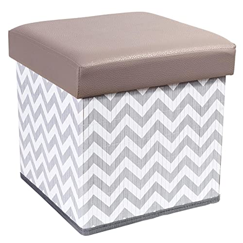 Tatkraft Fort Chevron Ottoman Storage Stool 33X33X33cm ECO Material