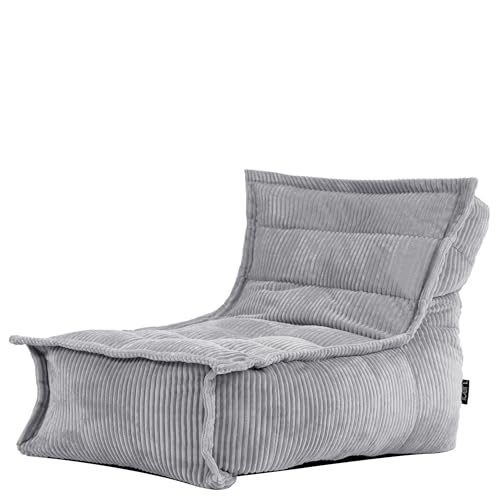 icon Dolce Kids Bean Bag Lounger, Corduroy, Grey, Kids Bean Bag Chair with Filling Included for Girls and Boys, Gifts for Kids, Beanbags for Children, Playroom Décor, Bedroom Accessories