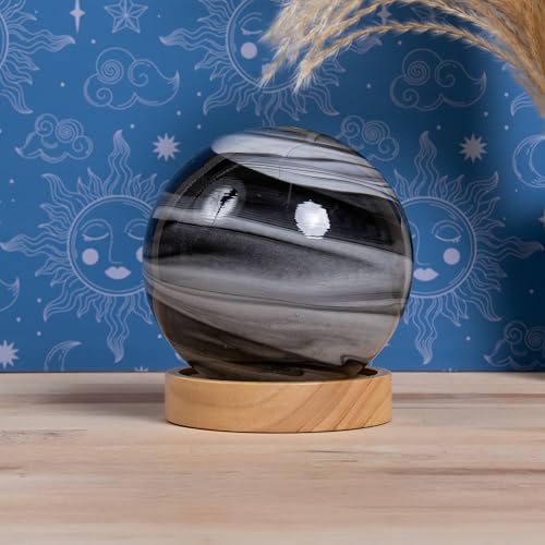 Lesser & Pavey LED Cosmic Planet Lamp Grey 12cm - LED Night Light - Touch-Control Bedside Table Lamp - Soft Glow Desk & Bedroom Lighting - Kids & Adults Ambient Lamp
