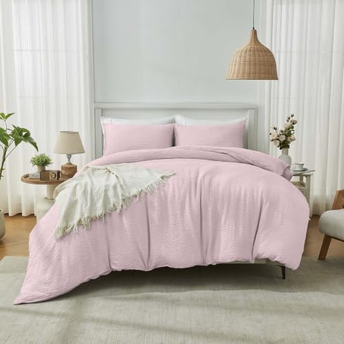 GC GAVENO CAVAILIA Microfiber Duvet Cover King Size & Pillowcases - Pink - Breathable Bedding & Quilt Set - Extra Soft 100% Polyester Comforter Set - 220x230 cm