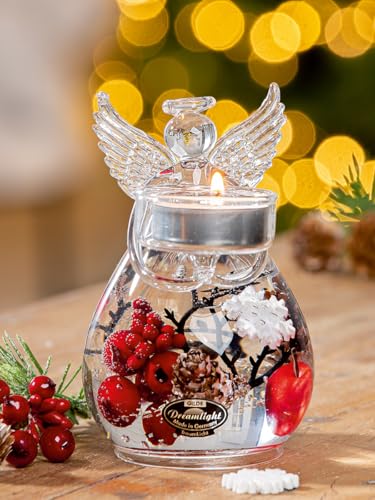 Pack of 6 Dreamlight, Tealight Candle Holder, Mercury, Floral Design, Glass, Cream, PU 6, H. 7 cm, D. 9 cm