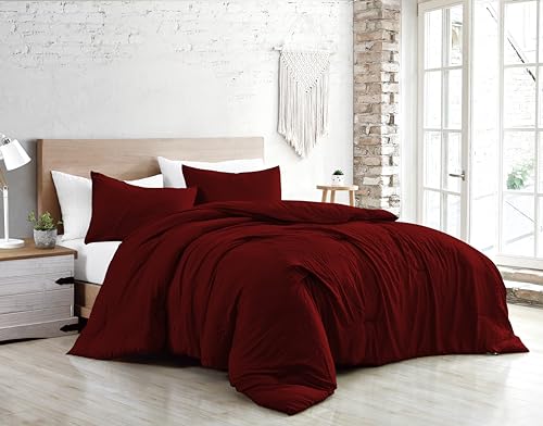 Jenny Sesal Bed Duvet Cover Set – Solid Colour – 100% Pure Cotton – Made in Italy Double – Single – Duvet Cover Set + Pillowcases (Bordeaux, Single)