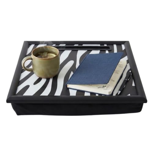 Premier Housewares Queen Flamingo Lap Tray Sturdy Wood With Digital Art Pattern, Cushioned Base iPad Slot Fun Design Lap Tray (32 cm x 8 cm x 43 cm)