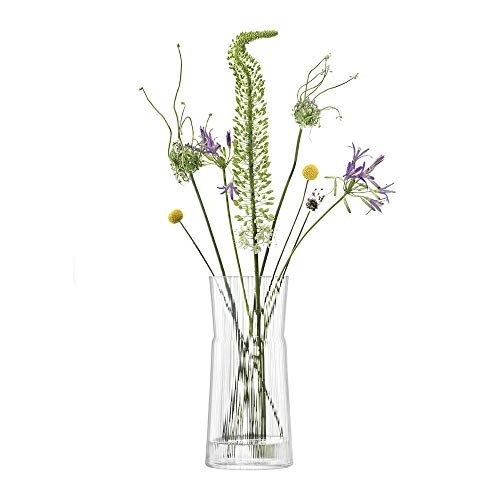 LSA International Gio Line Lantern/Vase H38cm Clear- 1 Unit - Mouthblown & Handmade Glass - GI32