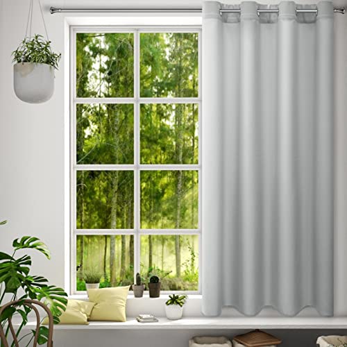 Eurofirany RITA Smooth Plain Modern Curtain with Eyelets - 1 Unit, Bedroom, Living Room, Lounge, Kitchen, 140g m/2, W55 x L69, Steel Grey
