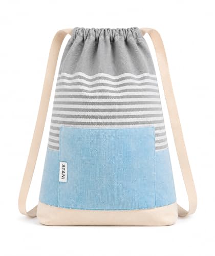 ATANI Turkish Oversized Beach Towel Backpack 2 in 1 Quick Dry Sand Free Large Beach Towel Bag Travel 100% Cotton Blanket