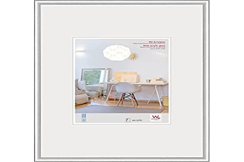 walther Design Picture Frame Silver 40 x 60 cm with Art Glass, New Lifestyle Plastic Frame KVX460S