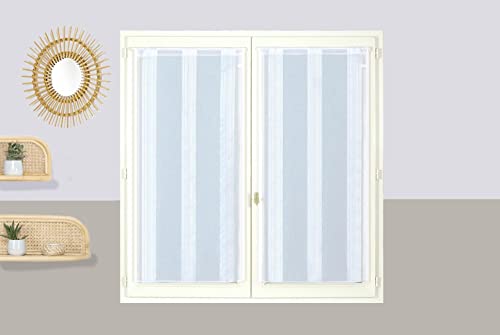 Atout Ciel Pair of Net Curtains 45 x 90 cm White Ready to Hang