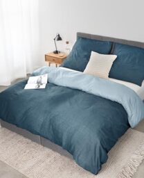 lionto dibea Renforcé Reversible Bed Linen Made of 100% Cotton, 135 x 200 cm, Pillowcase 80 x 80 cm, 2-Piece Bed Linen for All Seasons, Easy to Clean and Dimensionally Stable, Includes Oeko-Tex