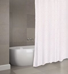 MSV Shower curtain Premium 180x200cm Wave pastel pink
