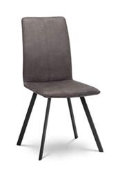 Julian Bowen Monroe Dining Chairs, Set of 2, Grey - H93.5 x W45.5 x D61cm