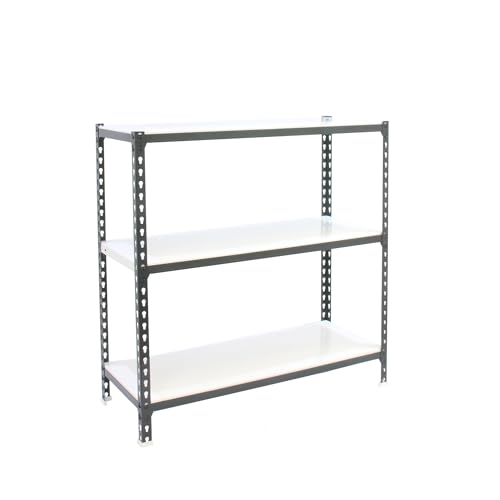 Simon Rack Garage Shelving Units 900x800x300 mm, 3 Tier Steel Rack, 180 kg per Shelf, Anthracite/White - Simonclick