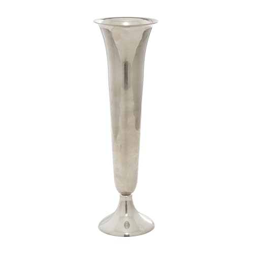 "The Novogratz Aluminum Fluted Vase, 5"" x 5"" x 14"", Silver"
