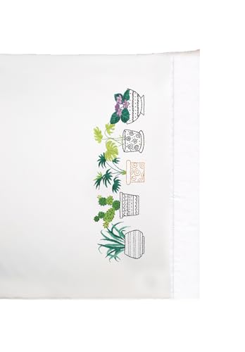 "Tobin Stamped for Embroidery Pillowcase Pair 20""X30""-House Plants"
