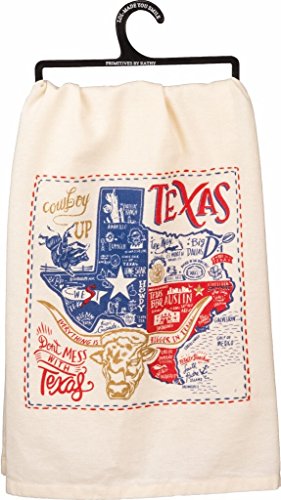 "Primitives by Kathy Dish Towel, Cotton, Texas, 28"" x 28"""