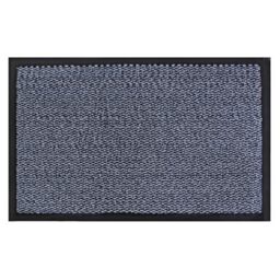 JVL Heavy Duty Commodore Vinyl Backed Barrier Doormat, 120x170cm, Blue Black Fleck
