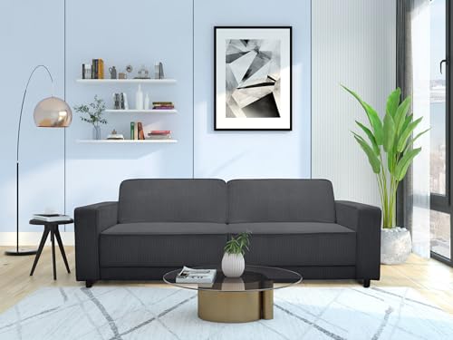 Allie 3S Sofabed Anthra Corduroy, 91x225x81cm (DxWxH)