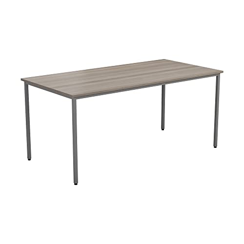 Office Hippo Office Table, Sturdy & Robust Computer Table, Stylish Work Table For Home Office, Ideal Desk Table For Any Work Space, Height Adjustable Feet, 5 Year Guarantee, Grey Oak, 120 x 80 x 73 cm