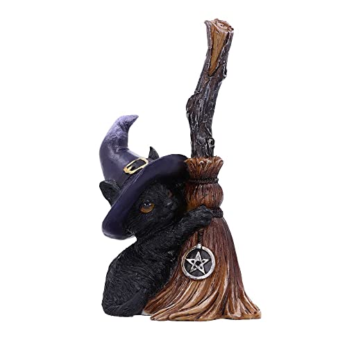 Nemesis Now Familiars Broom Cat Figurine 11.5cm, Purple