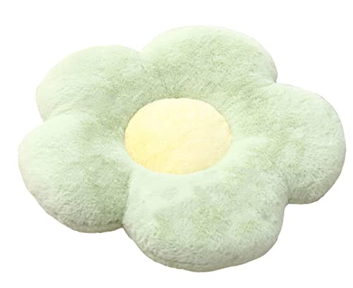 YILANLAN Cute Flower Cushion Plush Floor Pillow Casual Comfortable Pillow Office Living Room Bed Decoration Cushion Simple Room Decoration (40cm, Green)