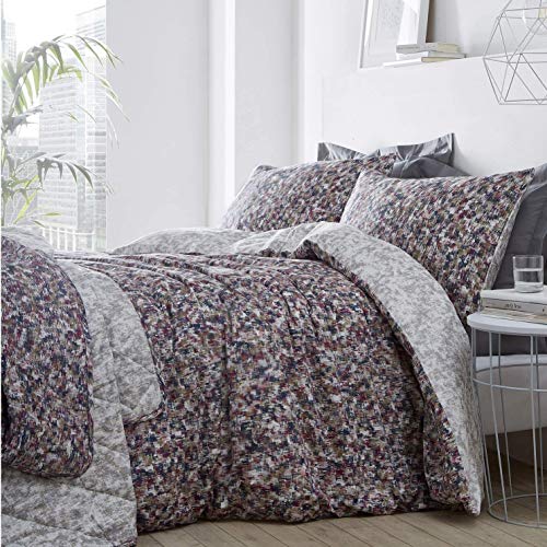 Muse Abstract Duvet Cover and Pillowcase Bed Set, Percale Cotton, Multi, King