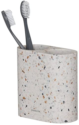 Sealskin Toothbrush Holder, Blend Double Freestanding Terrazzo, 121 x 117 x 61 mm, Terazzo, Grey-beige