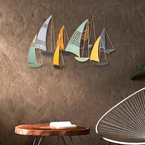 Hand-painted decorative metal wall accessory, 111 x 70 x 8 cm, 100% metal, unique colour variations, perfect for home decor and art lovers