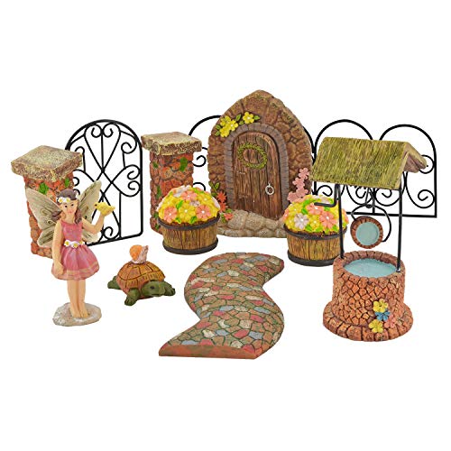 Arcadia Pebble Lane Fairy Garden, Resin Metal
