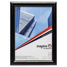 Hampton Frames - Snap Frame SNAPA4BLK - A4 21x30cm, Black, Aluminium, 25mm Wide Profile - Front Loading, Safety Acrylic Glass, Wall Mount - Certificate Display, Picture Photo Frame