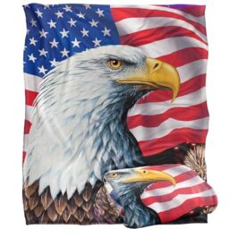 Jq Licensing - Royce Mcclure Rockets Red Glare American Flag Eagle Silky Touch Super Soft Throw Blanket 152 X 127 Cm