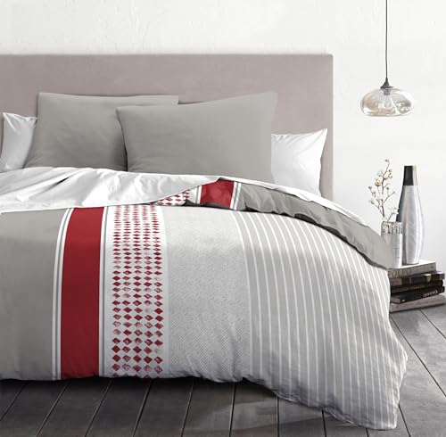 Home Linge Passion Mimosa Duvet Cover Set 140 x 200 cm Red
